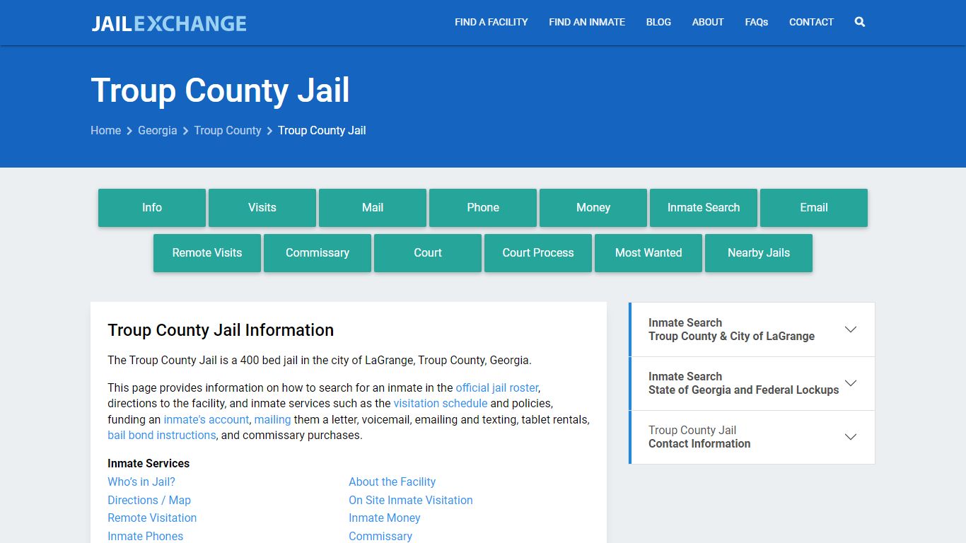 Troup County Jail, GA Inmate Search, Information
